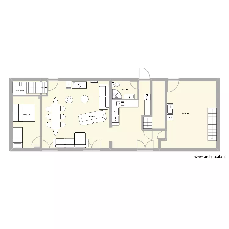 Gite-rez de chauss&eacute;. Plan de 