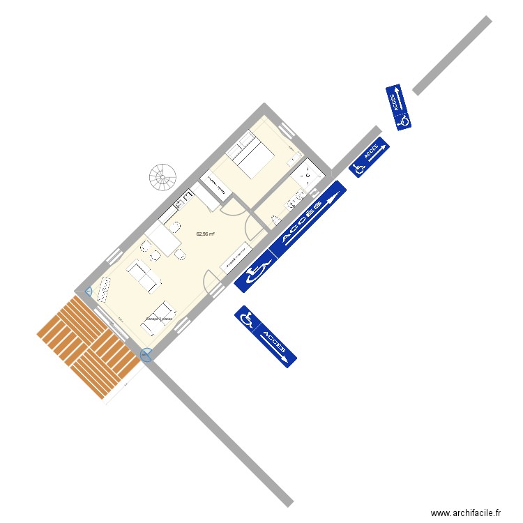 Plan Bouillerie. Plan de 1 pièce et 63 m2