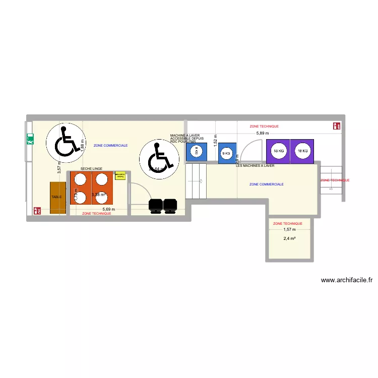 Plan Saintes 2. Plan de 3  et 29 m²
