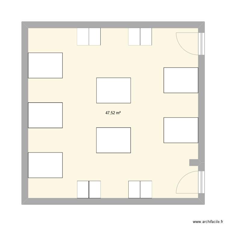 Etude Bat 12 2eme. Plan de 1 pièce et 48 m2
