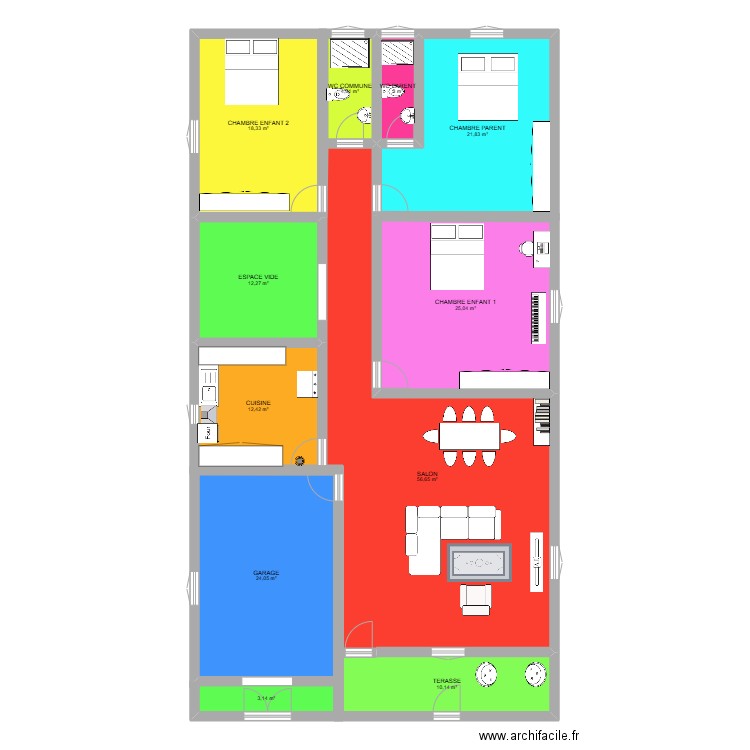 Maison. Plan de 11 pièces et 191 m2