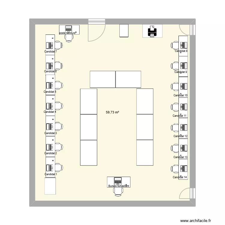 plan salle sologne. Plan de 1  et 60 m²