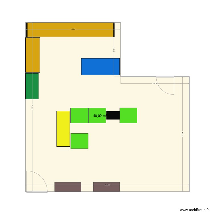 5S - Atelier Maquette. Plan de 1 pièce et 48 m2
