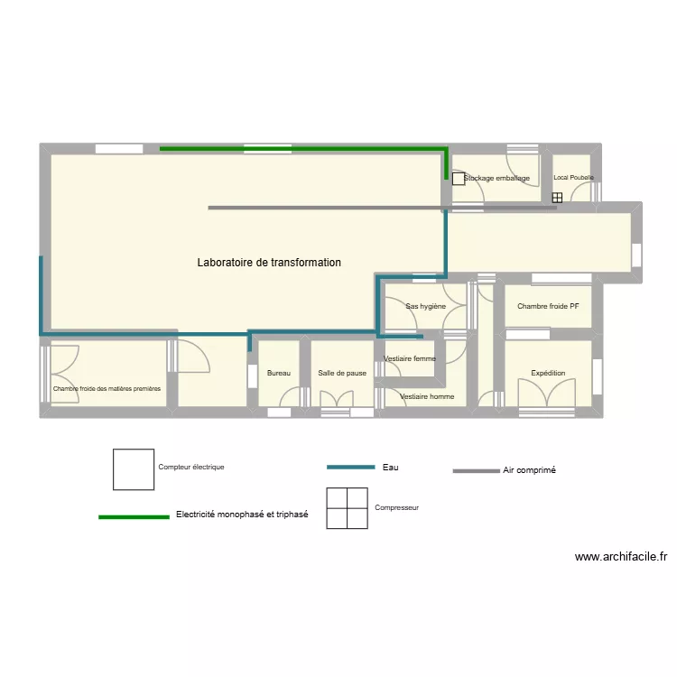 Plan Atelier 2. Plan de 12 pièces et 75 m²