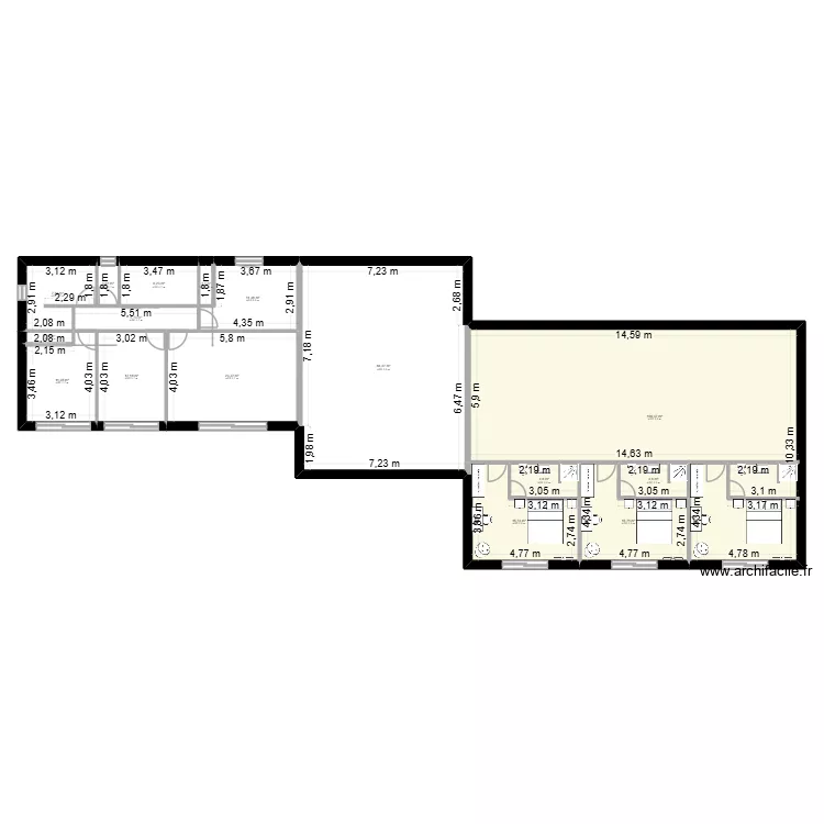 chambres. Plan de chambres. Plan de