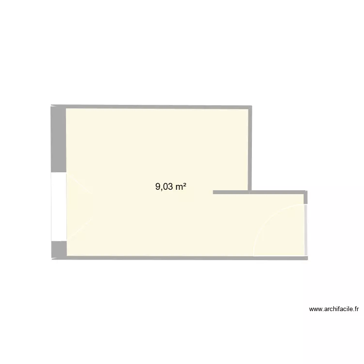 Chambre 1. Plan de 1  et 9 m²