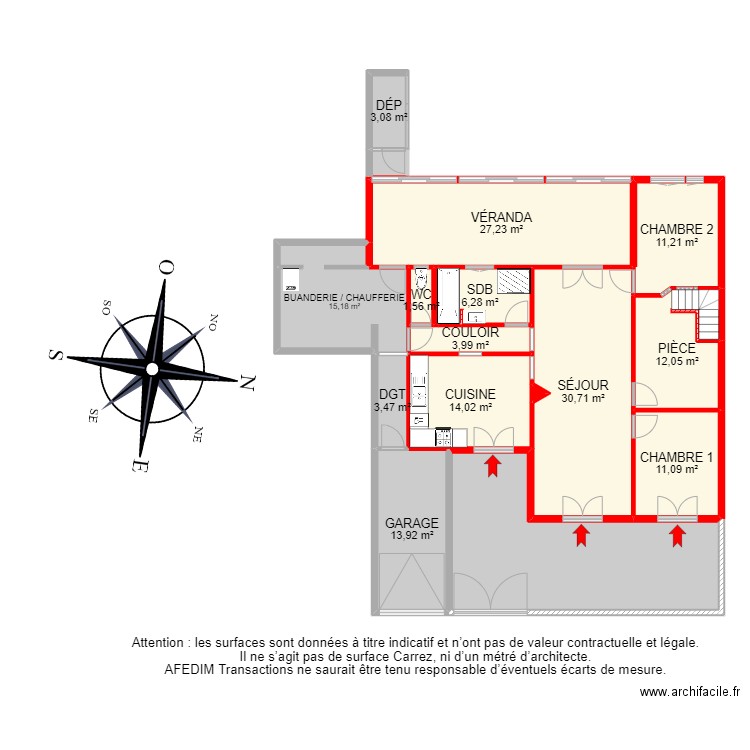 BI17051 -. Plan de 30 pièces et 255 m2