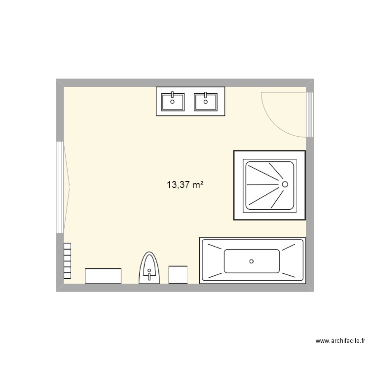 SDB étage. Plan de 0 pièce et 0 m2