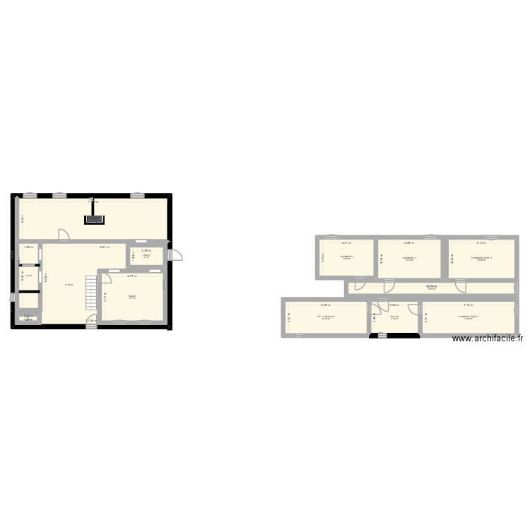 Maison Reignac. Plan de 13 pièces et 225 m2
