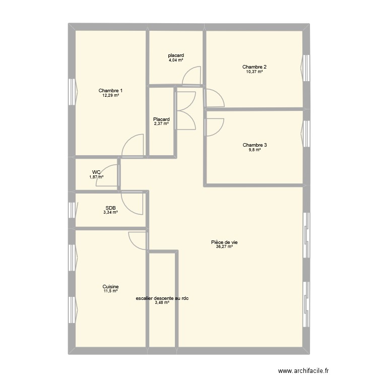 Corlay. Plan de 10 pièces et 95 m2