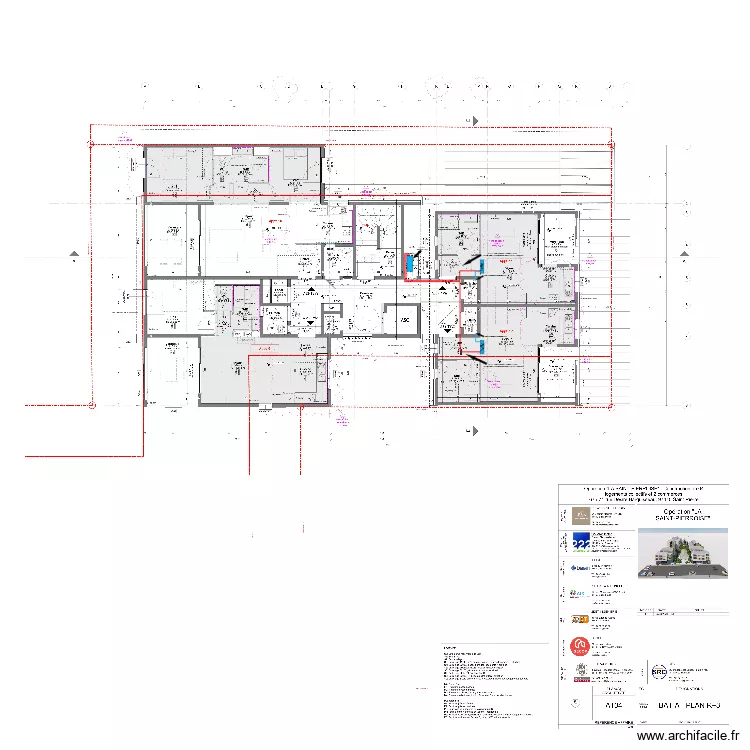 Plan d'implantation BAT A R+3. Plan de 