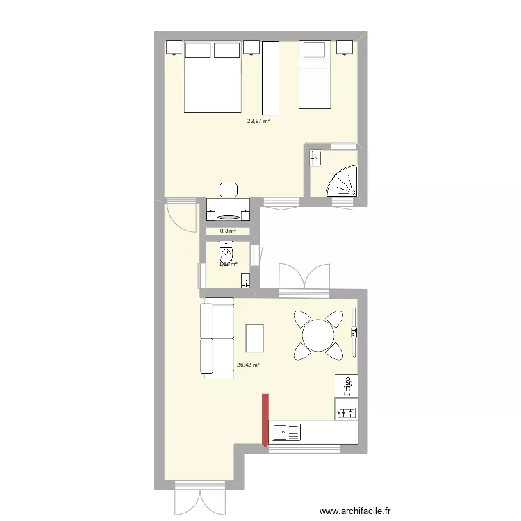 air bnb RC. Plan de 