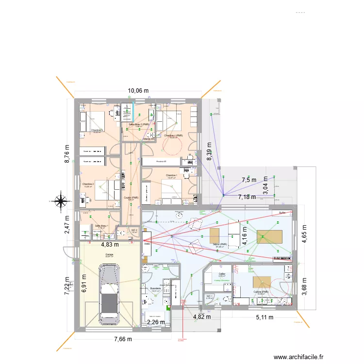Gorisse PP13 elec spots. Plan de 14  et 209 m²