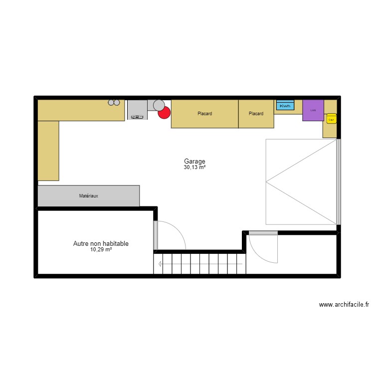 Garage_2. Plan de 2 pièces et 40 m2