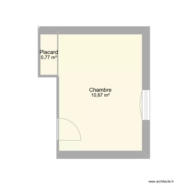 Essai pi&egrave;ce. Plan de 2  et 11 m²
