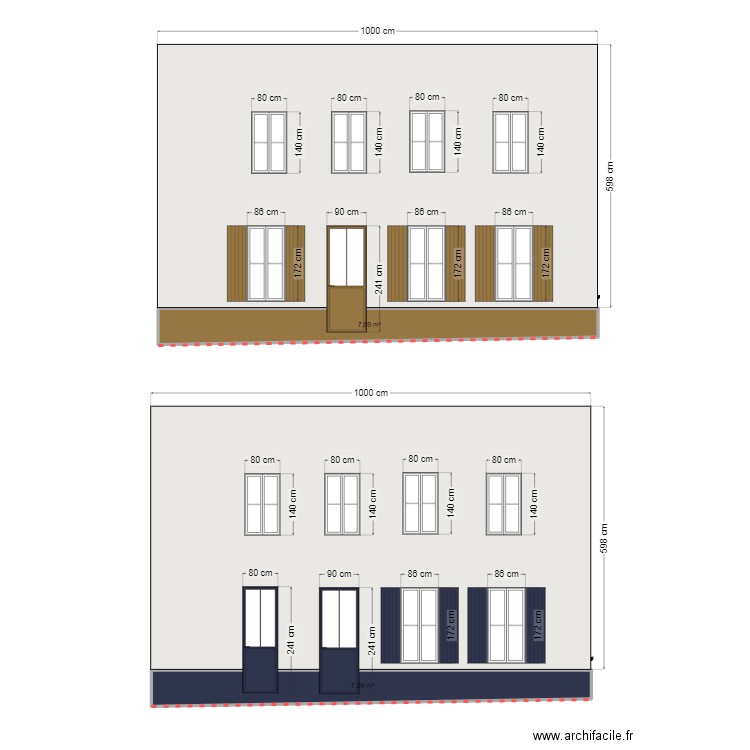 facade. Plan de 0 pièce et 0 m2