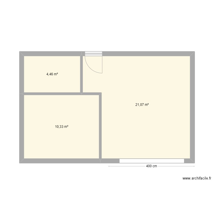 GANI3. Plan de 3 pièces et 36 m2