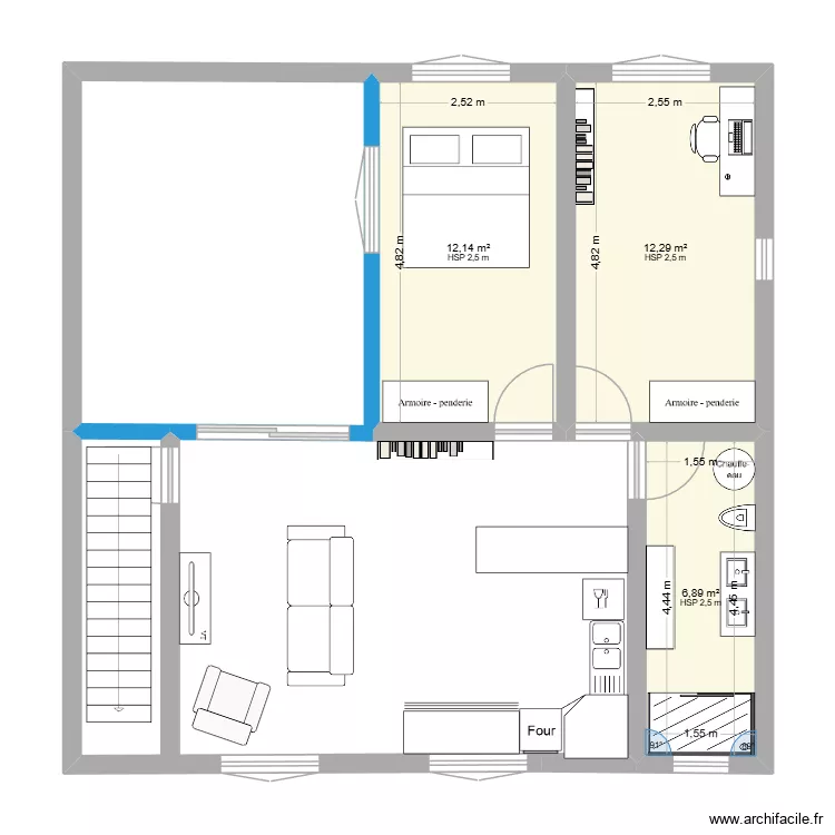 Grange haut v3. Plan de 