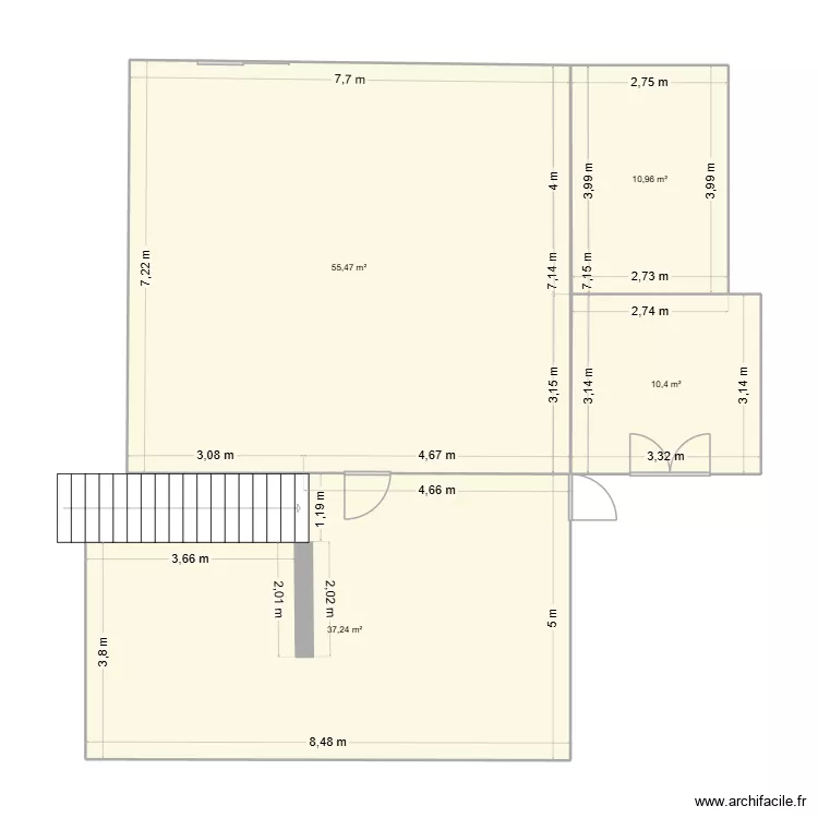 Bas maison chabandeuille. Plan de 5  et 114 m²