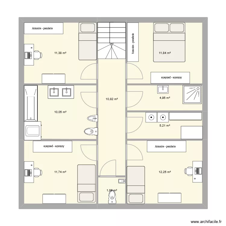 étage 1. Plan de 9 Pièces et 80 m² étage 1. Plan de 9 Pièces et 80 m²