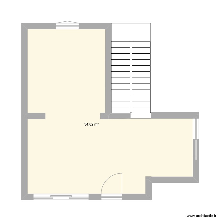 Salon Mitry. Plan de 1 pièce et 35 m2