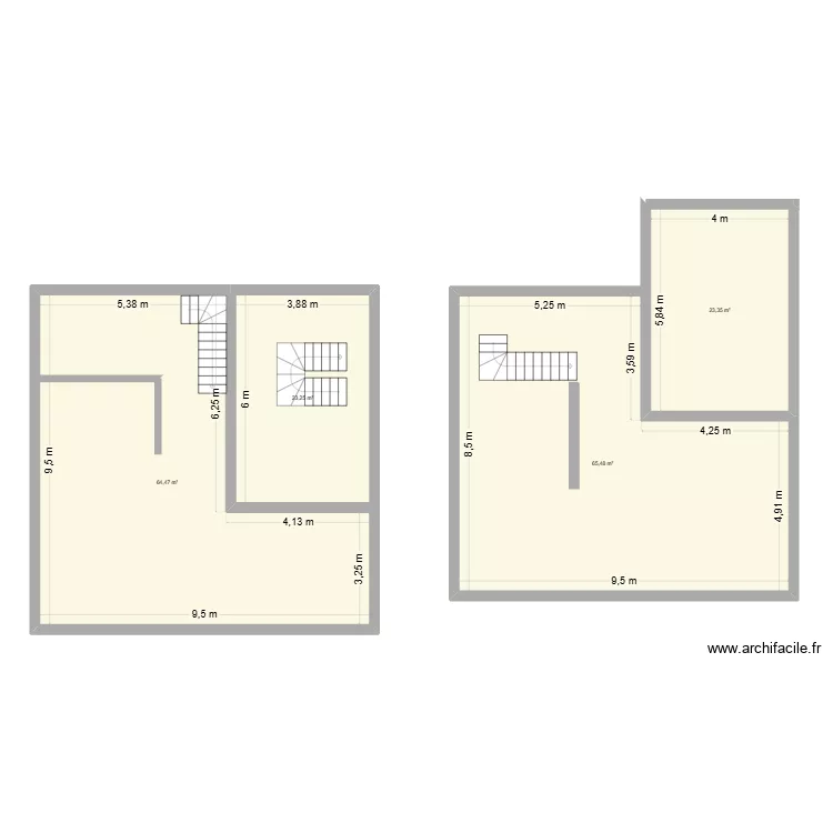 Maison ST J-G. Plan de 4  et 177 m²