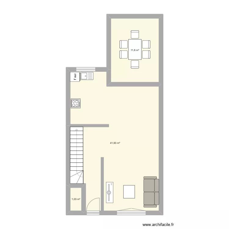salon 21. Plan de 3 Pièces et 55 m² salon 21. Plan de 3 Pièces et 55 m²