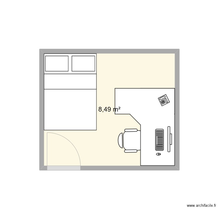 manon. Plan de 1 pièce et 8 m2