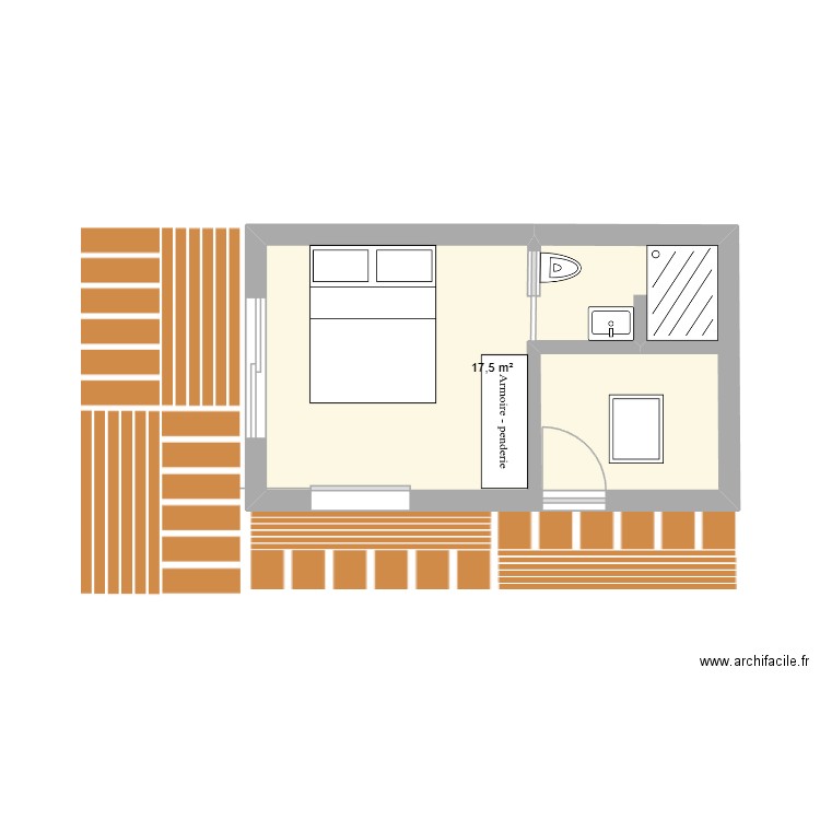 PLAN 3. Plan de 1 pièce et 18 m2