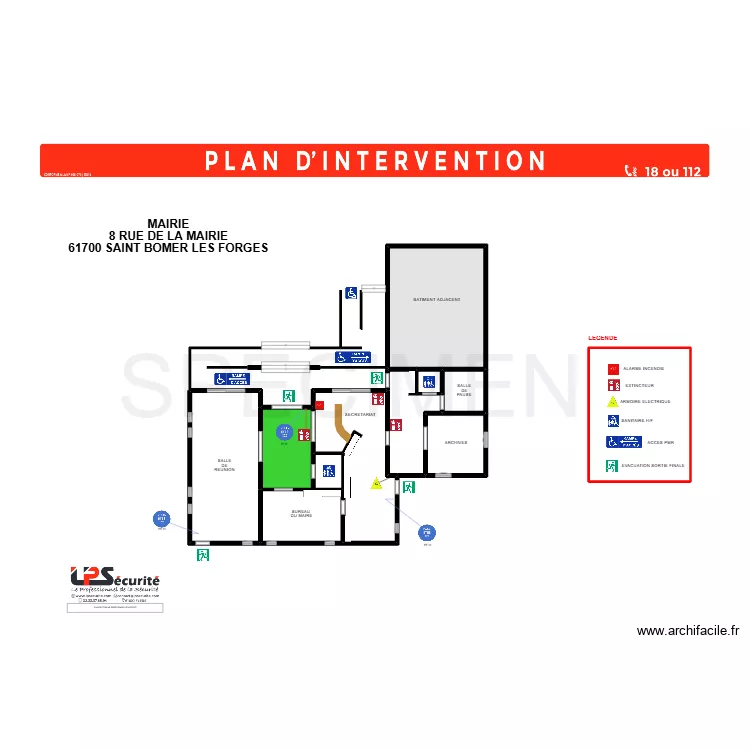 MAIRIE SAINT BOMER LES FORGES. Plan de 