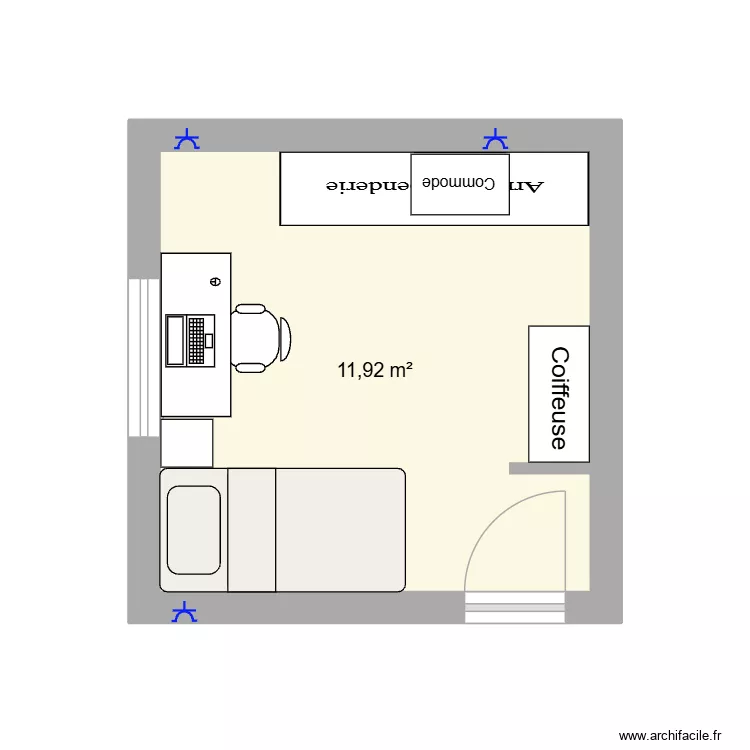 chambre Méline. Plan de 1 Pièce et 12 m² chambre Méline. Plan de 1 Pièce et 12 m²