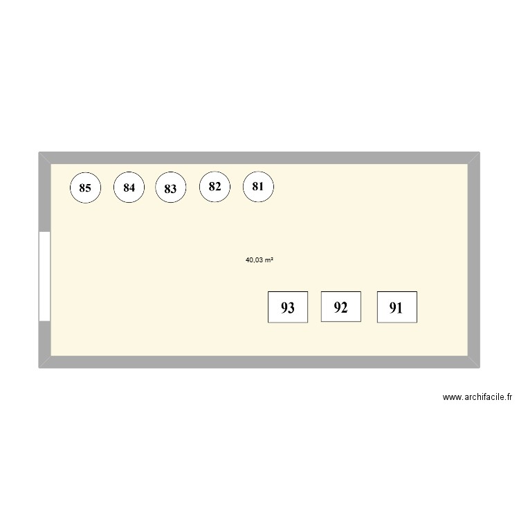 plan de salle 1. Plan de 1 pièce et 40 m2