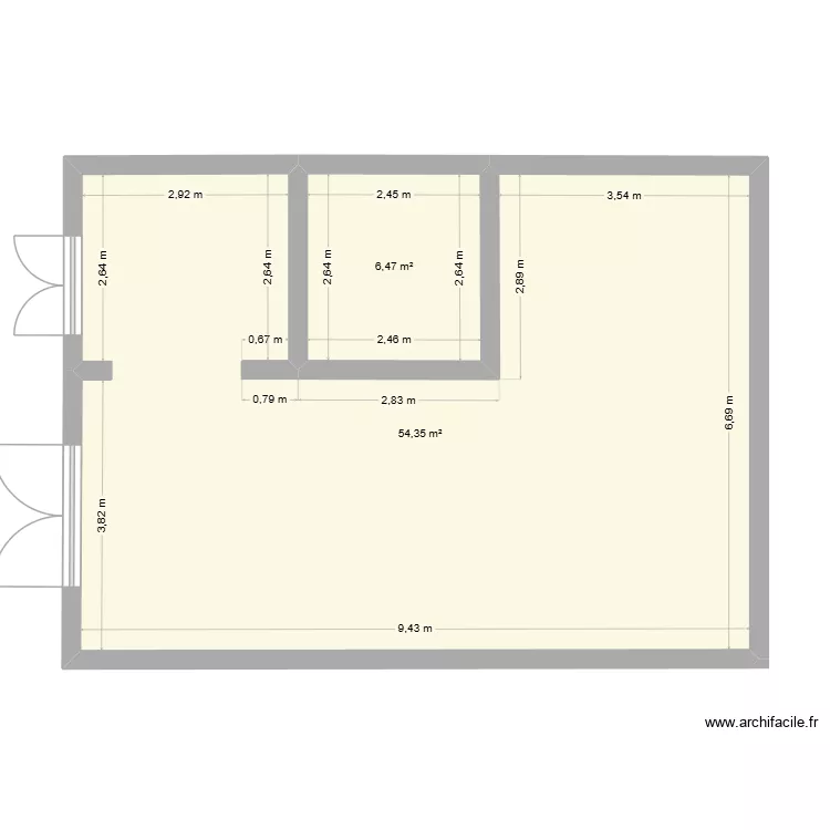 linkebeek. Plan de 2  et 61 m²