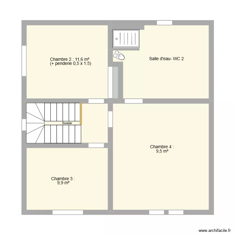 maison haut. Plan de 6  et 61 m²