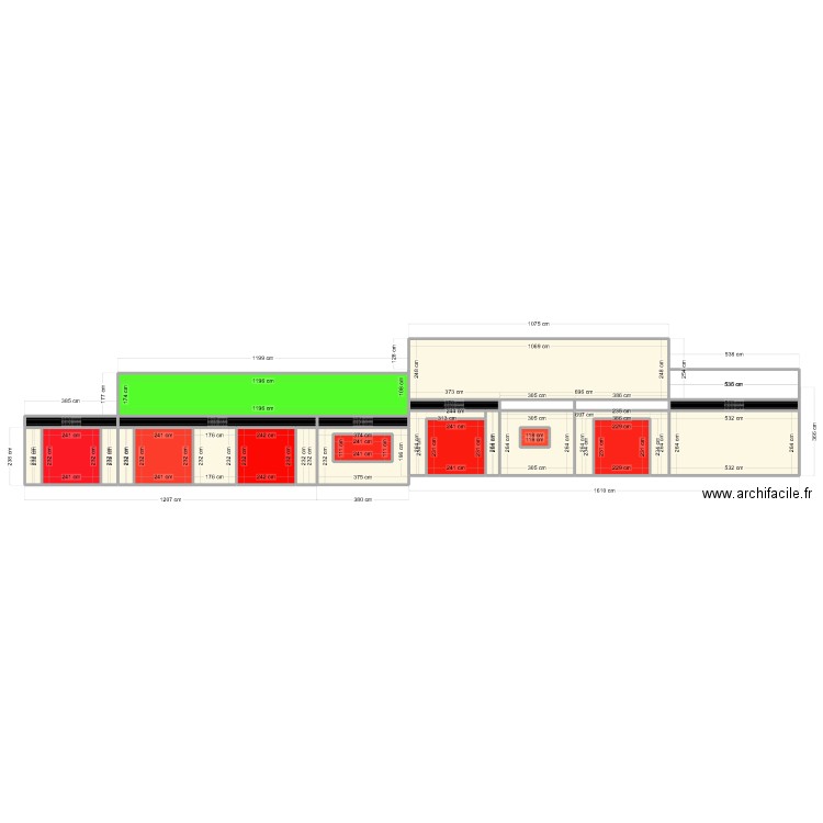 facade avant aa. Plan de 25 pièces et 139 m2