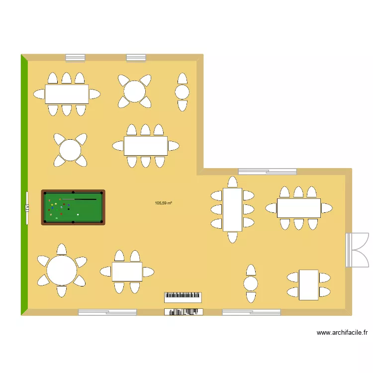 tdd. Plan de 1 pièce et 106 m²