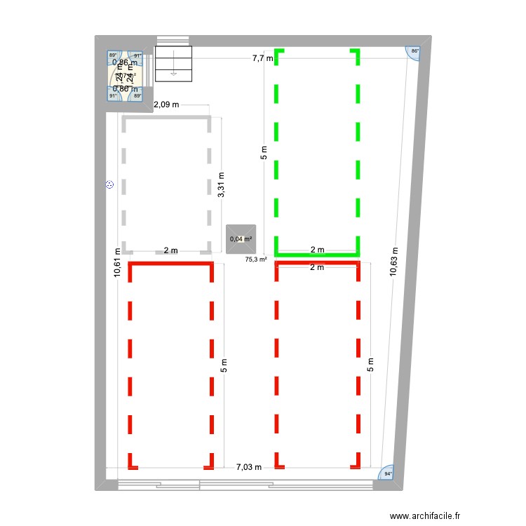 Atelier parking ok 3. Plan de 3 pièces et 79 m2