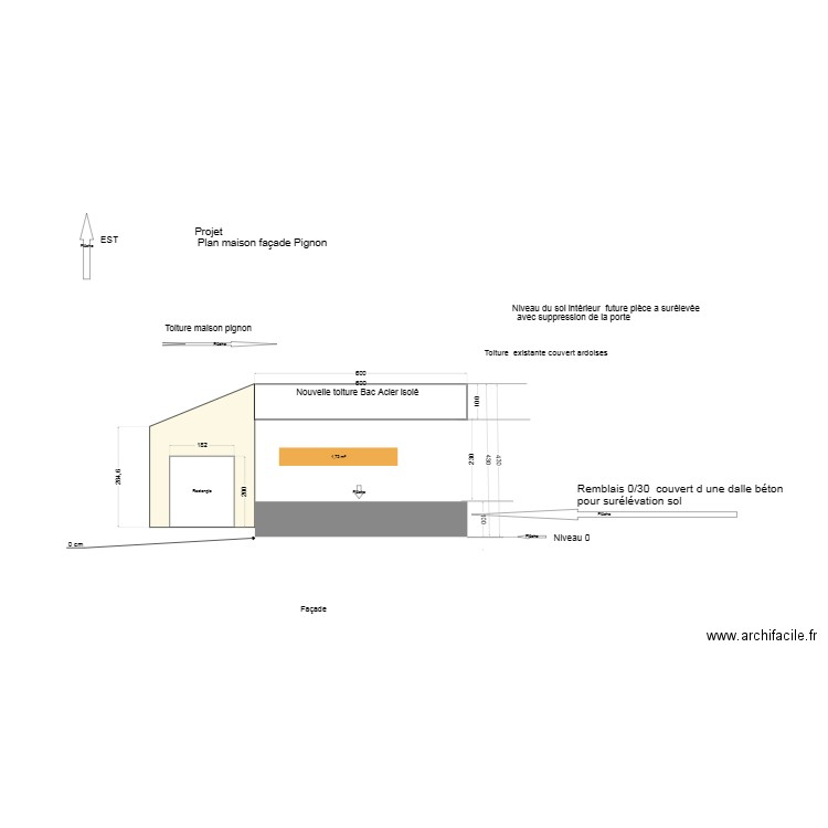 Façade Nord Ouest 123457. Plan de 0 pièce et 0 m2