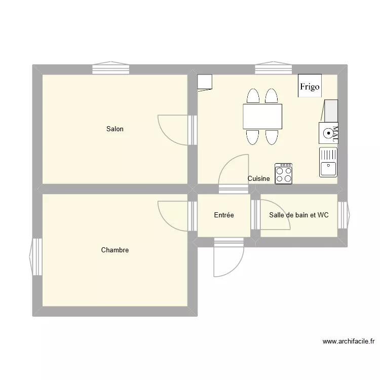 BAH. Plan de 5  et 38 m²