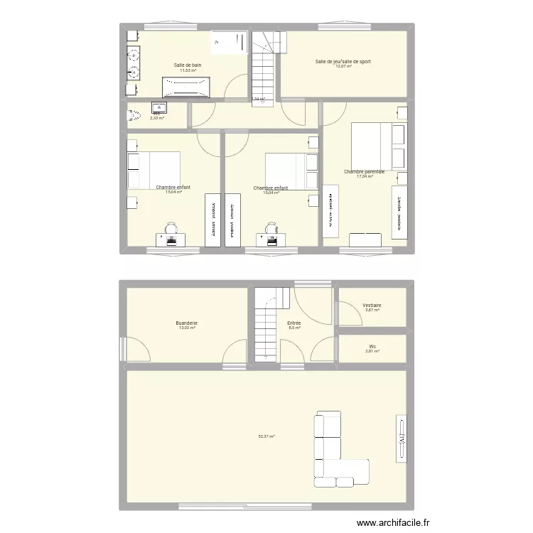 Maison . Plan de 