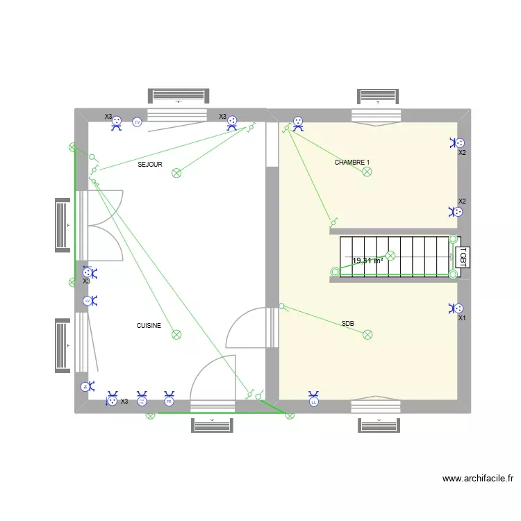 CHABEUIL RDC ECL. Plan de 1 Pièce et 19 m² CHABEUIL RDC ECL. Plan de 1 Pièce et 19 m²