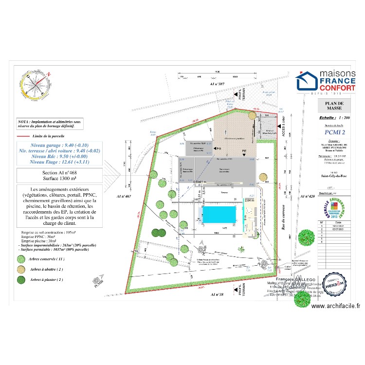 Extension echelle. Plan de 1 pièce et 24 m2