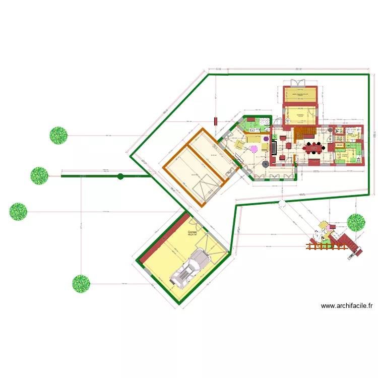 PLAN  EXTENSION AVEC COTES DEFINITIVES 6. Plan de 12  et 163 m²