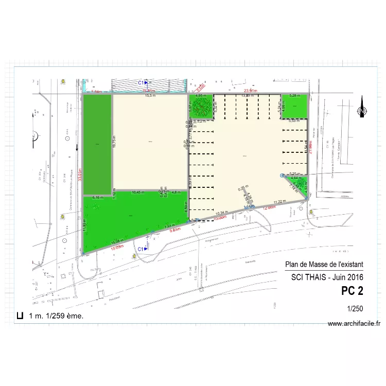 appartement. Plan de 7  et 1208 m²