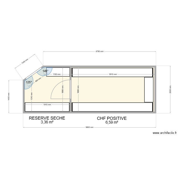 SOUS LE PORCHE CHF + RESERVE. Plan de 2 pièces et 10 m2