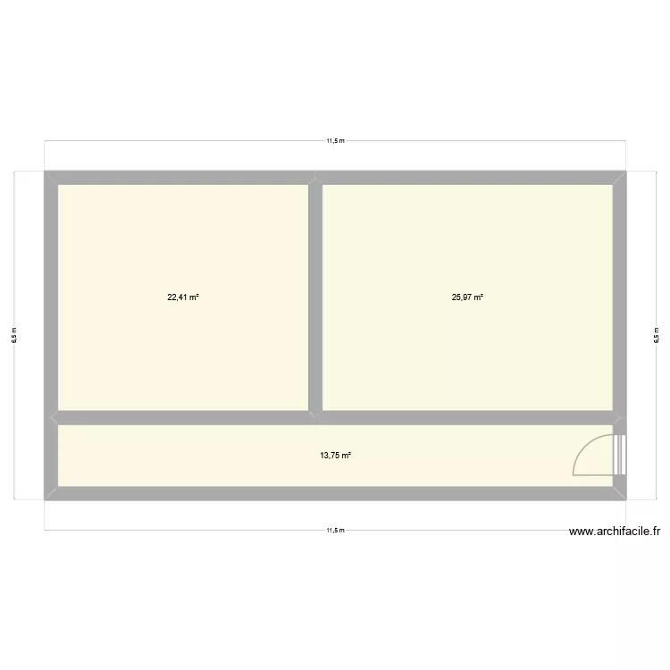 champignognere 3. Plan de 3  et 62 m²