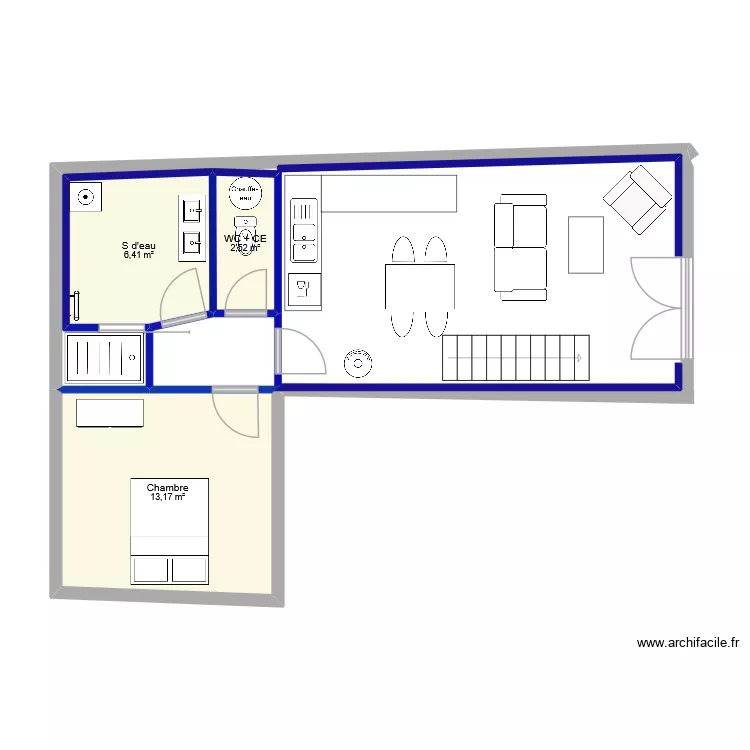46 loc haut. Plan de 3  et 22 m²