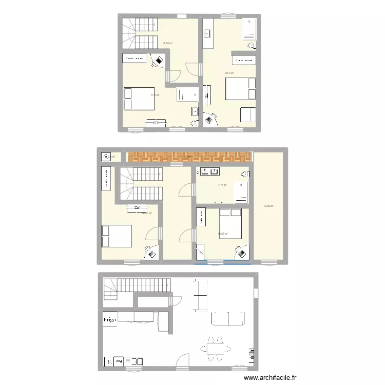 Maison 130m&sup2; plan &agrave; r&eacute;nover_oct24_bis. Plan de 