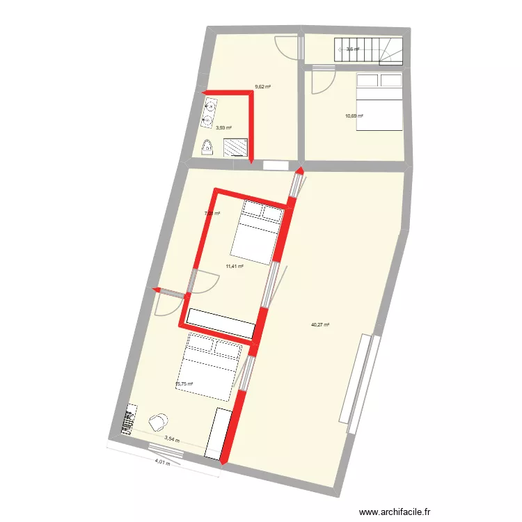 Tours. Plan de 8  et 102 m²