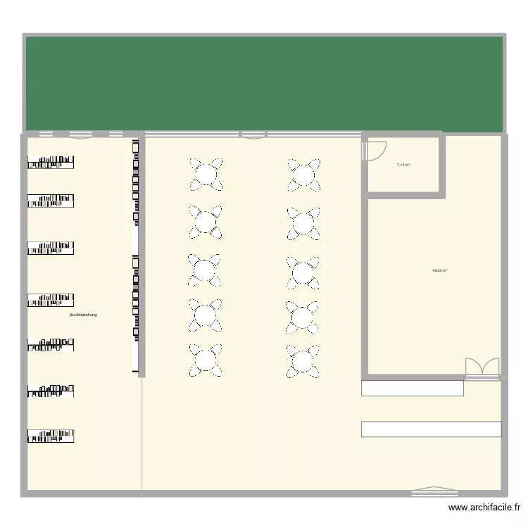 Glashaus. Plan de 5  et 374 m²